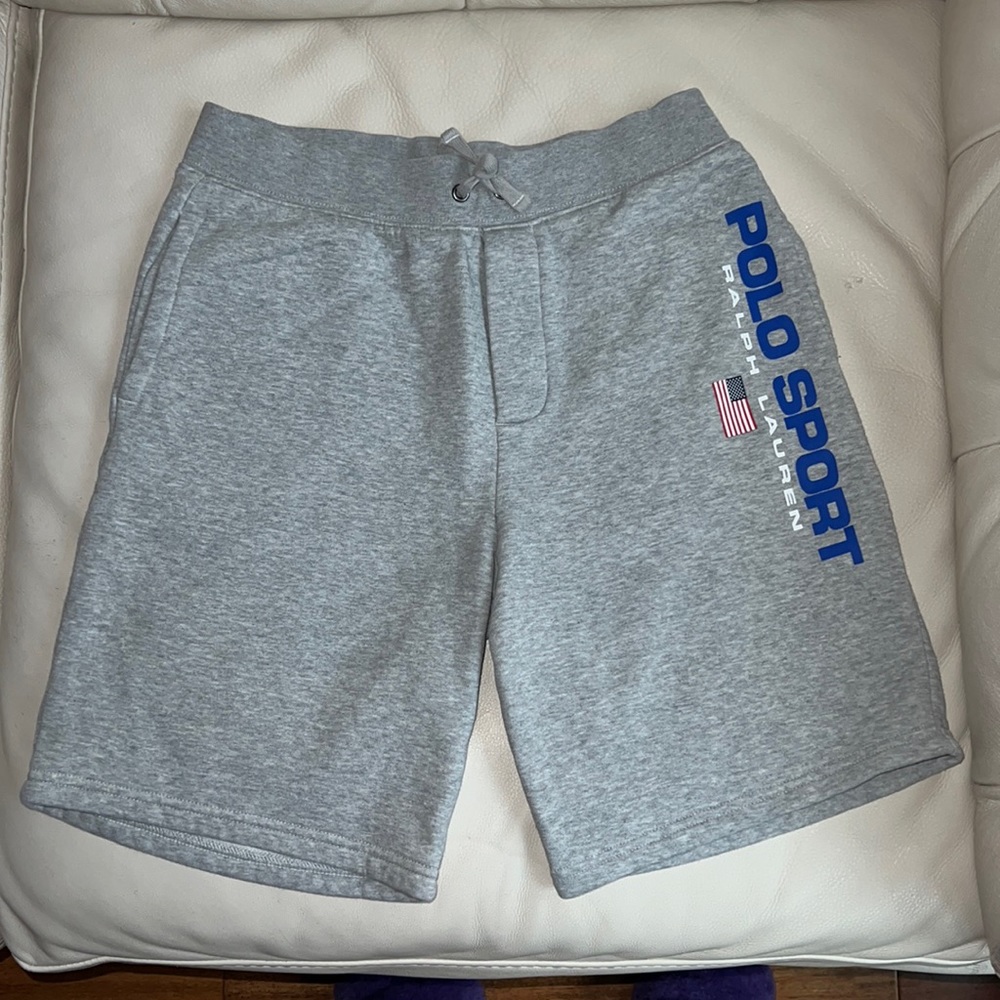 Boys’- Polo Sport grey fleece shorts